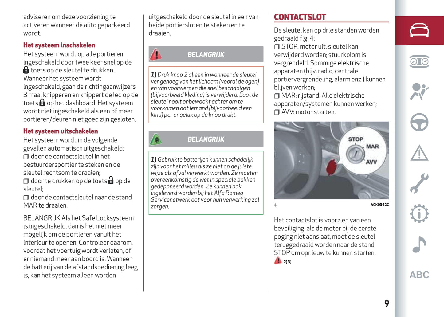 2016-2023 Alfa Romeo Giulietta Bedienungsanleitung | Niederländisch