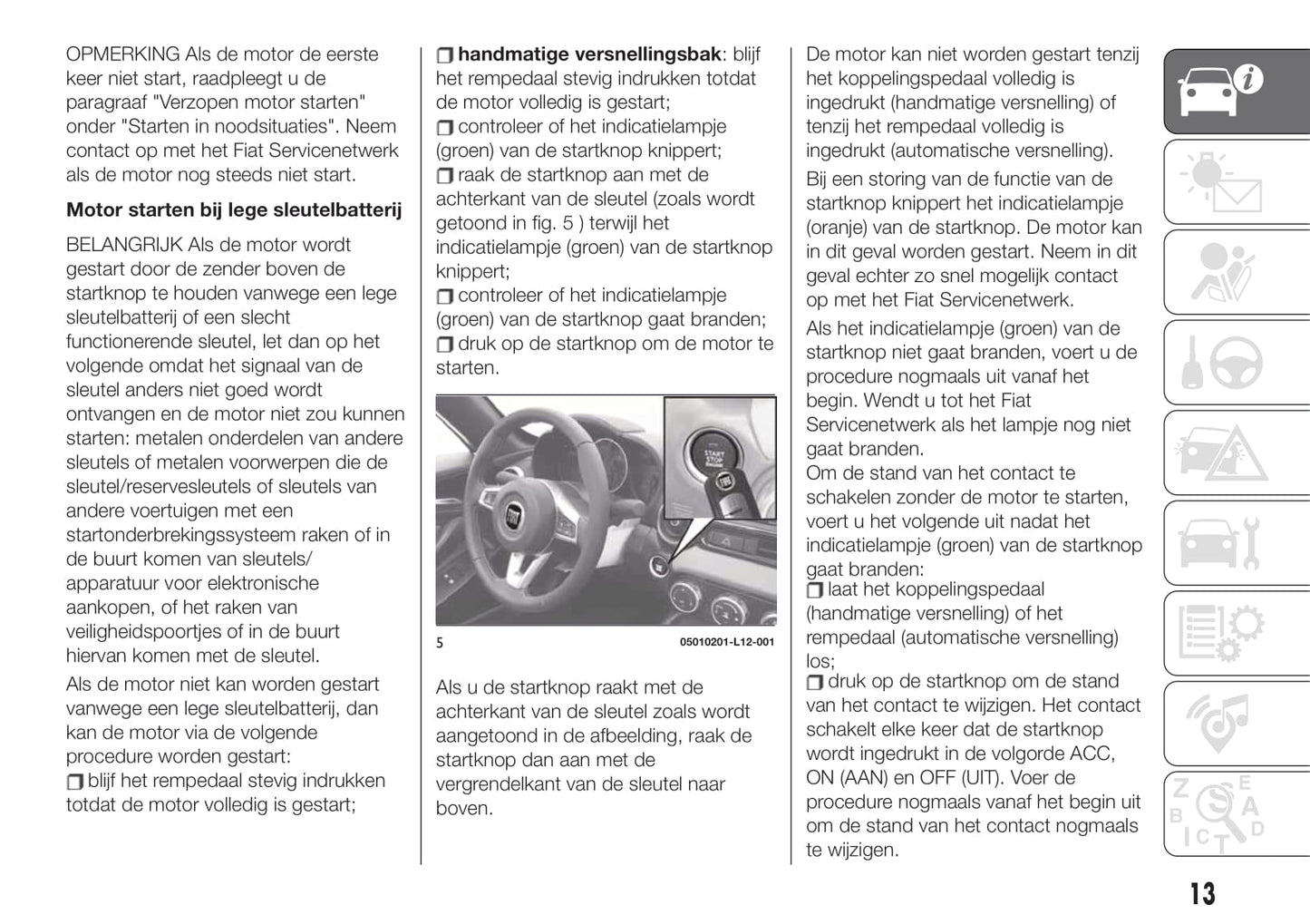2018-2019 Fiat 124 Spider Bedienungsanleitung | Niederländisch
