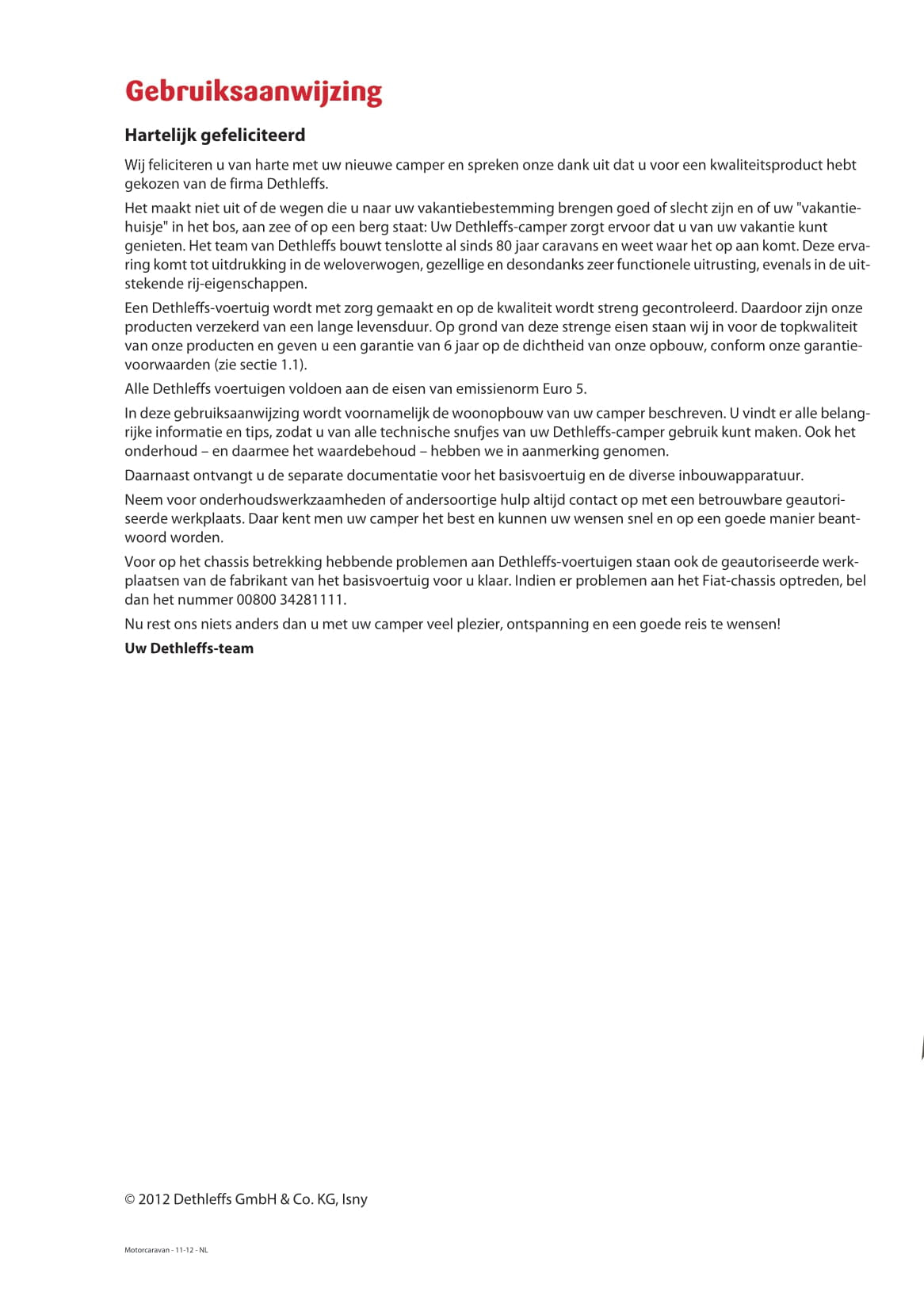 2013 Dethleffs Advantage Bedienungsanleitung | Niederländisch