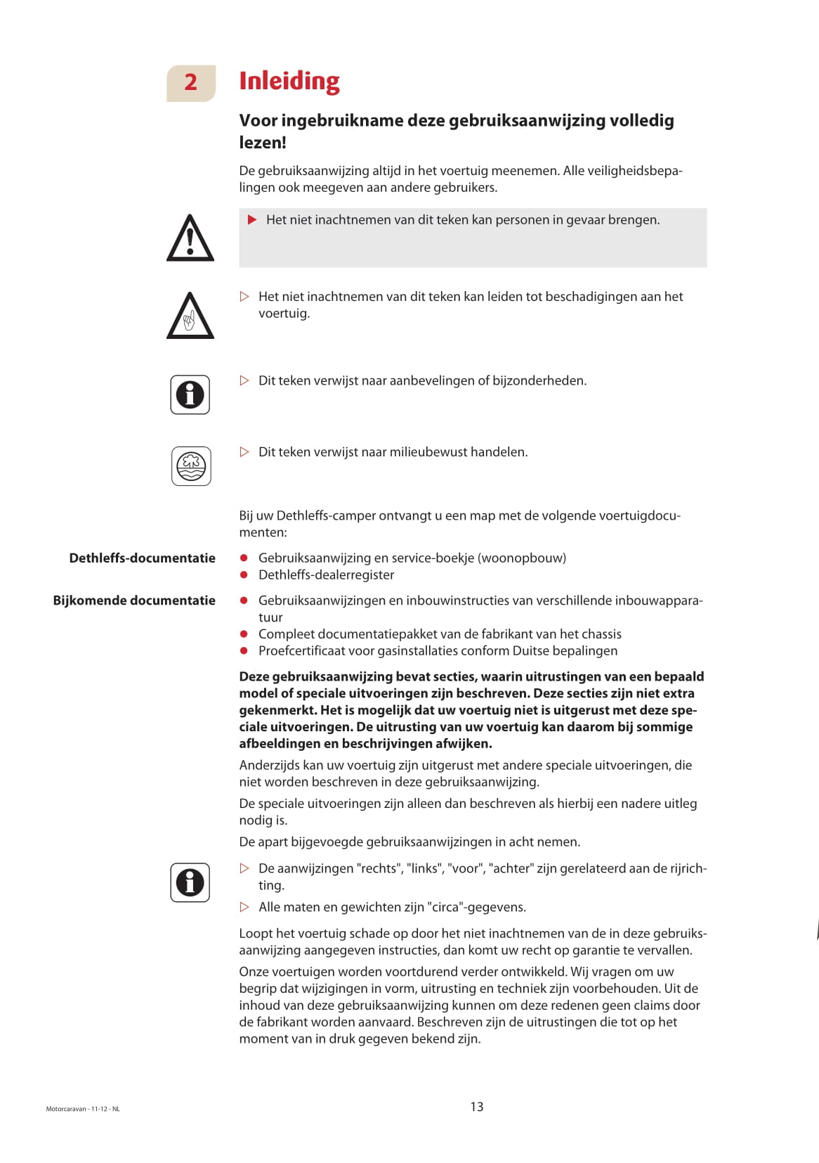 2013 Dethleffs Advantage Owner's Manual | Dutch