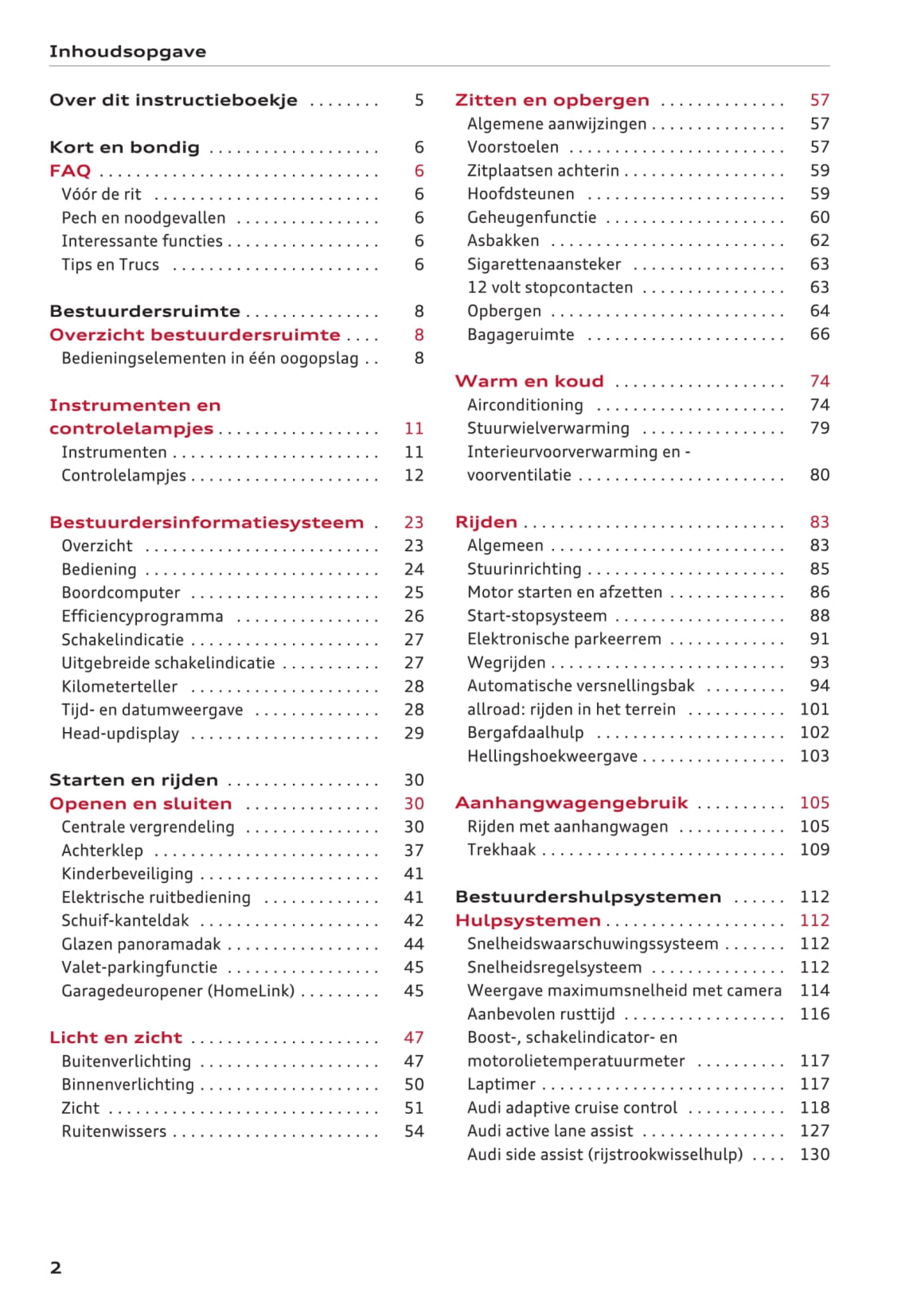 2014-2018 Audi A6 Bedienungsanleitung | Niederländisch