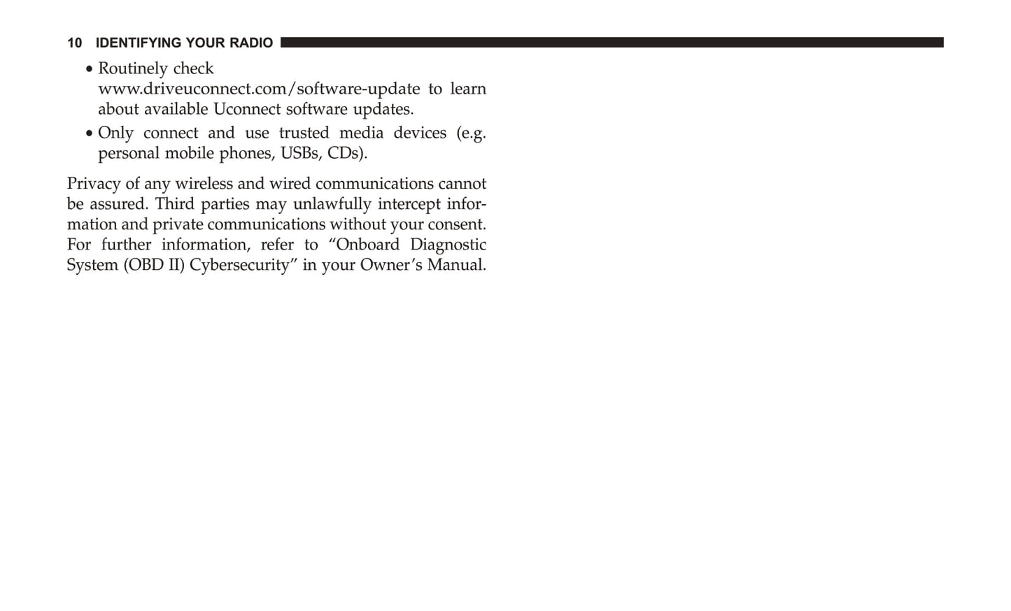 Uconnect 8.4 / 8.4 Nav Supplement Bedienungsanleitung
