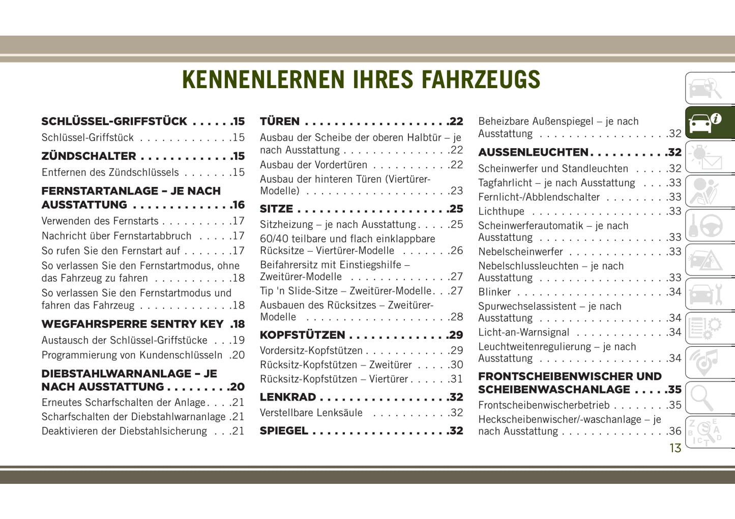 2017-2018 Jeep Wrangler Owner's Manual | German