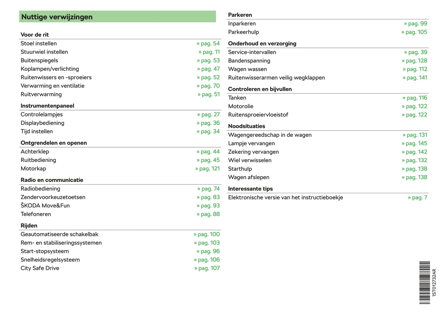 2017-2020 Skoda Citigo Bedienungsanleitung | Niederländisch