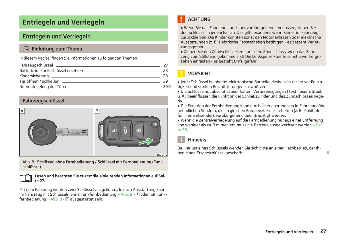 2009-2013 Skoda Yeti Bedienungsanleitung | Deutsch