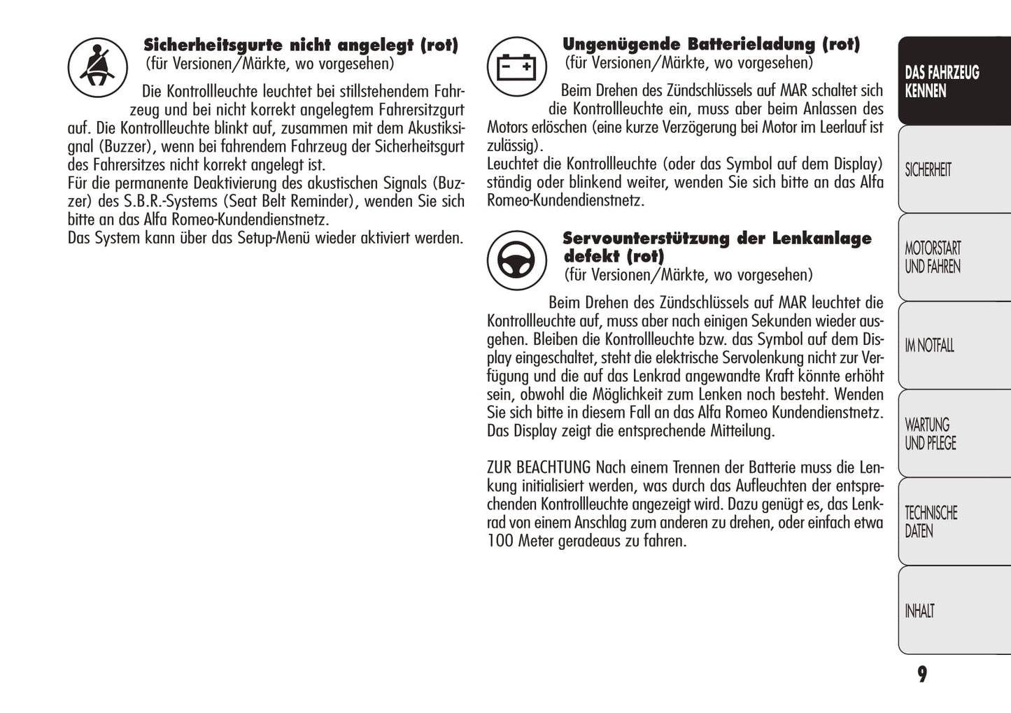 2010-2012 Alfa Romeo Giulietta Bedienungsanleitung | Deutsch