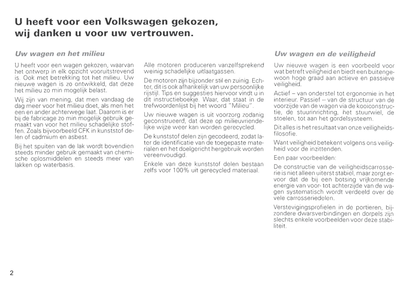 1996-2000 Volkswagen Passat Owner's Manual | Dutch
