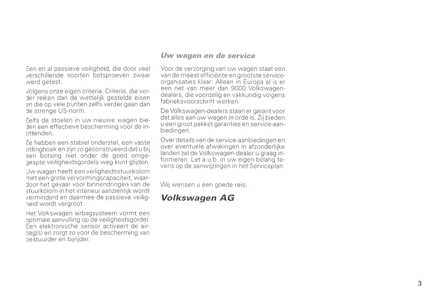 1996-2000 Volkswagen Passat Owner's Manual | Dutch