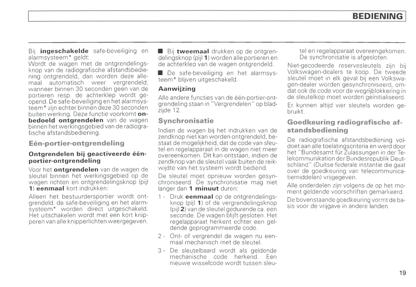 1996-2000 Volkswagen Passat Owner's Manual | Dutch