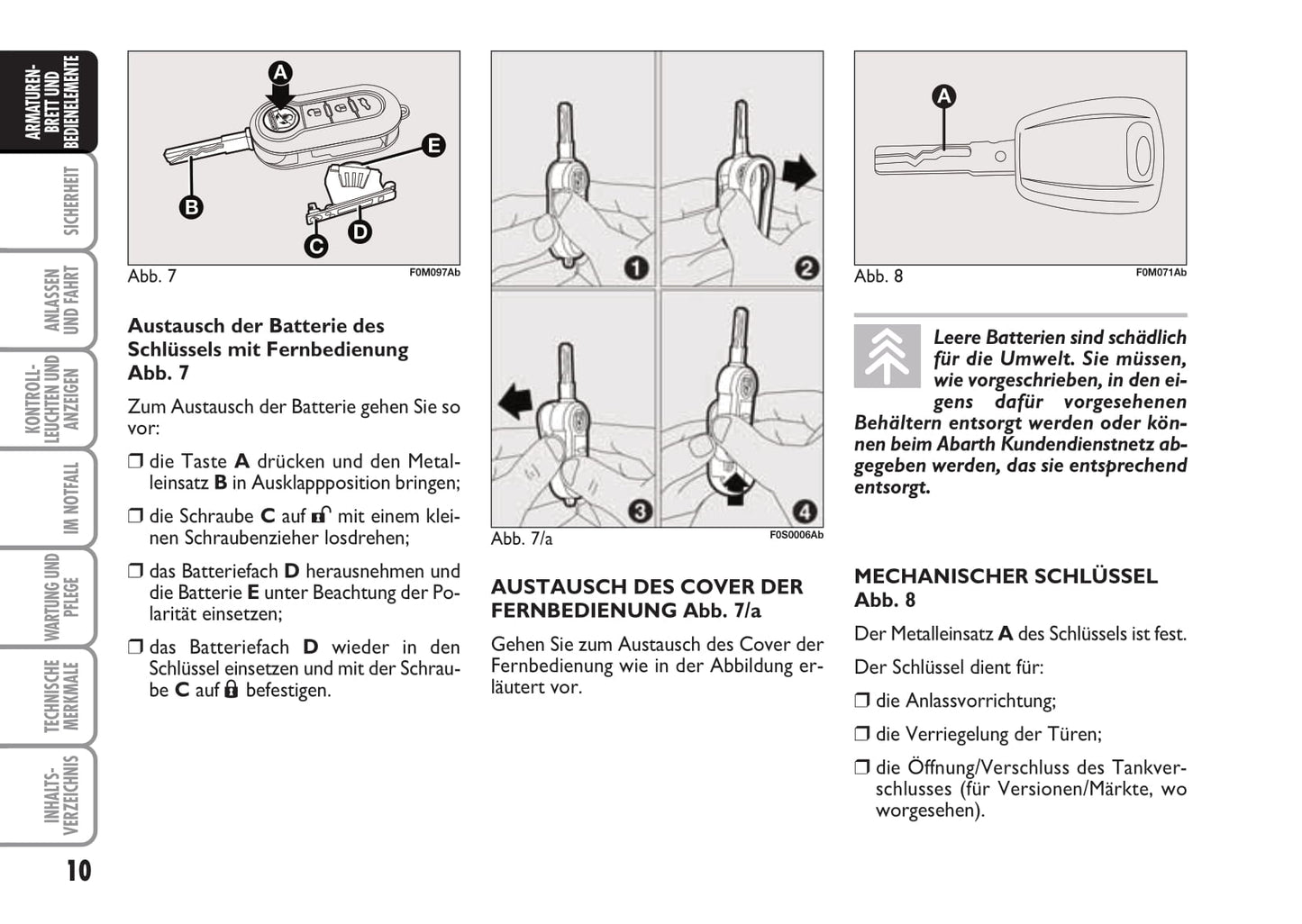 2008-2010 Abarth Grande Punto Owner's Manual | German