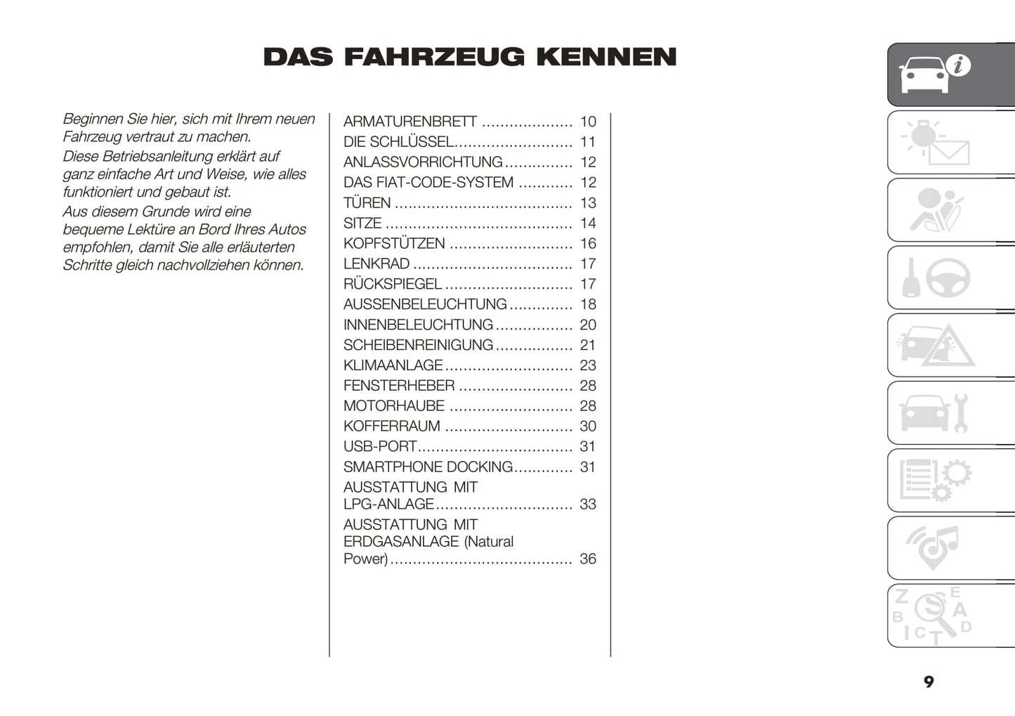 2018-2019 Fiat Panda Bedienungsanleitung | Deutsch