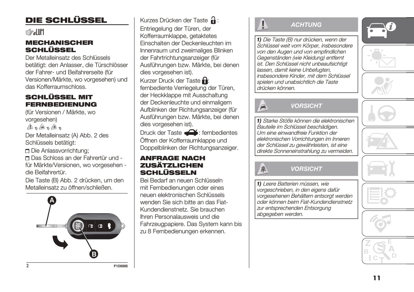 2018-2019 Fiat Panda Bedienungsanleitung | Deutsch