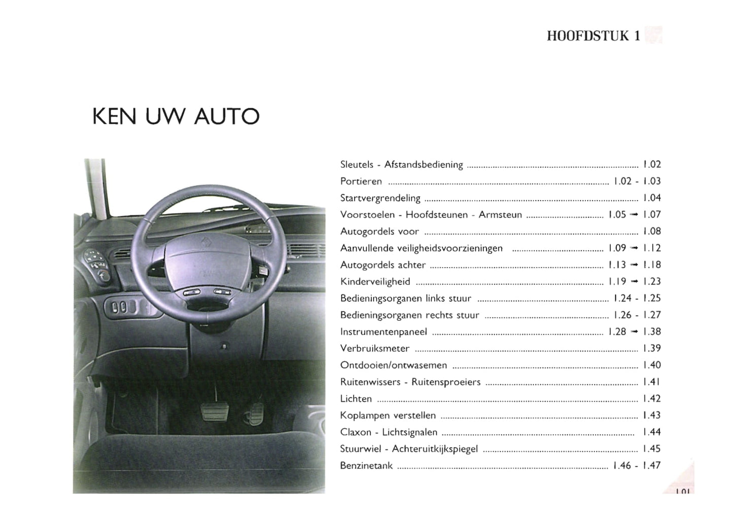 2000-2002 Renault Espace Bedienungsanleitung | Niederländisch