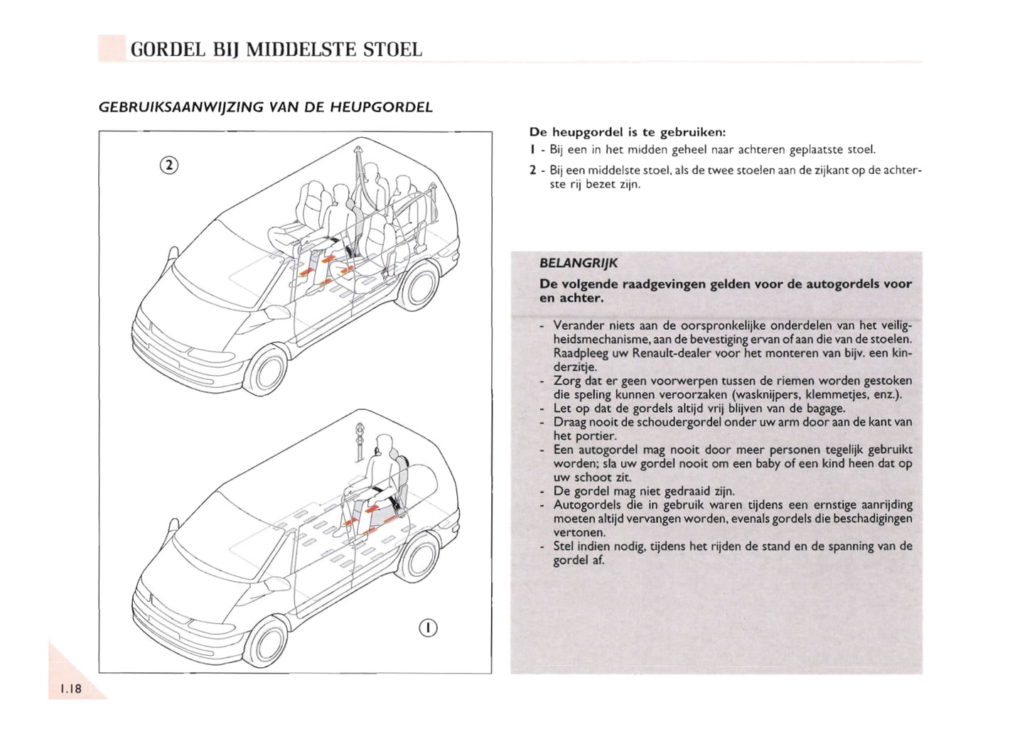2000-2002 Renault Espace Bedienungsanleitung | Niederländisch