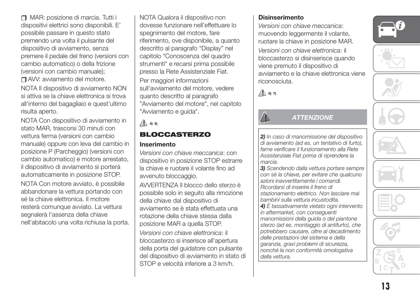 2019-2020 Fiat 500X Bedienungsanleitung | Italienisch