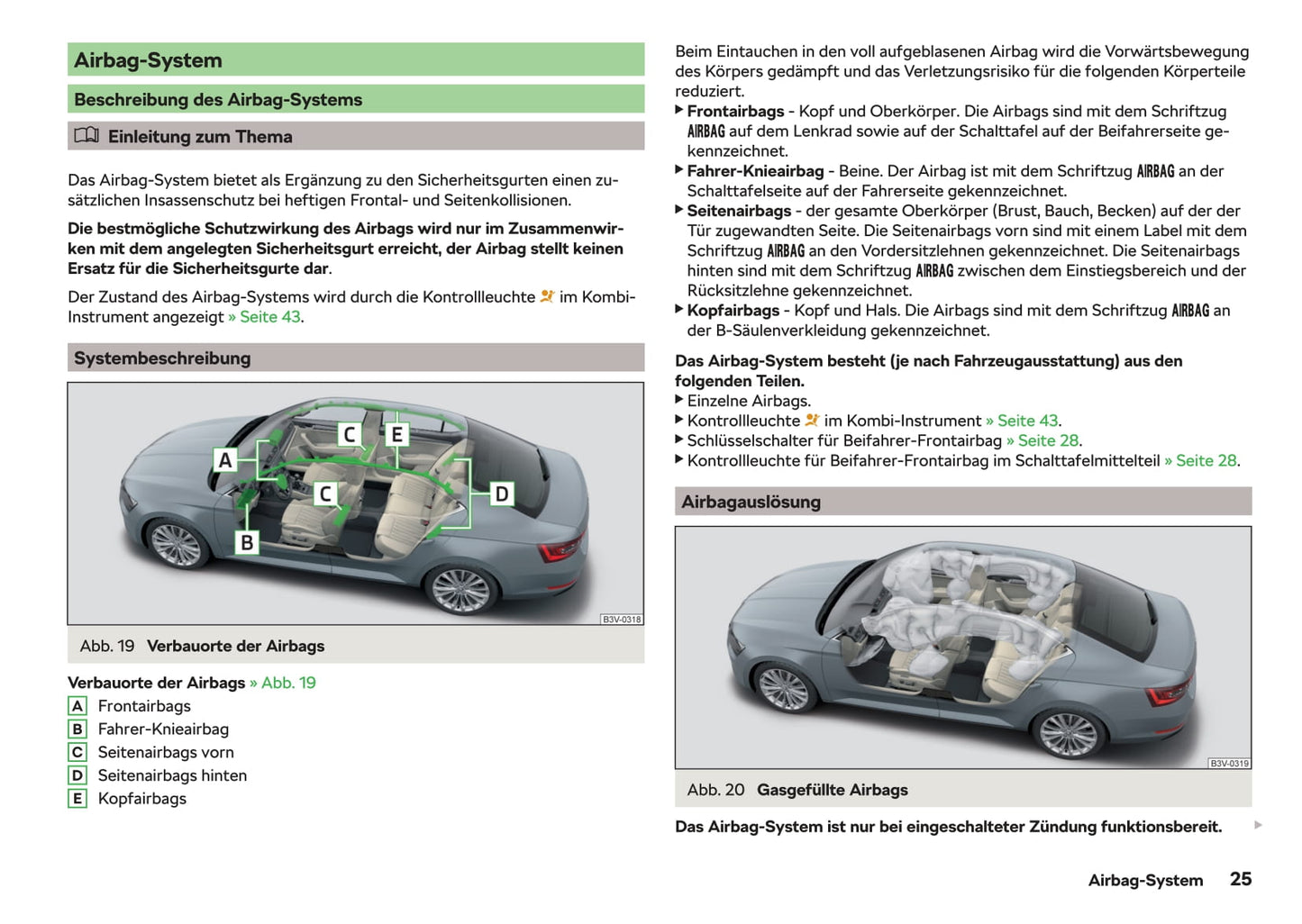 2015-2019 Skoda Superb Bedienungsanleitung | Deutsch