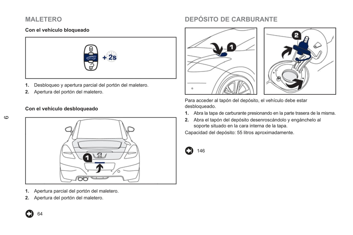 2013-2015 Peugeot RCZ Bedienungsanleitung | Spanisch