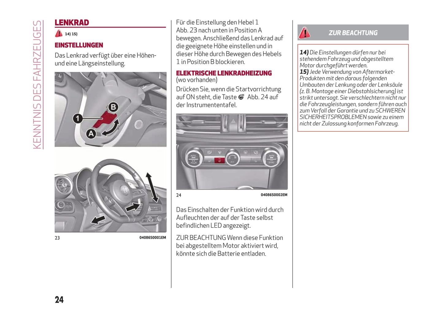 2016-2020 Alfa Romeo Giulia Bedienungsanleitung | Deutsch