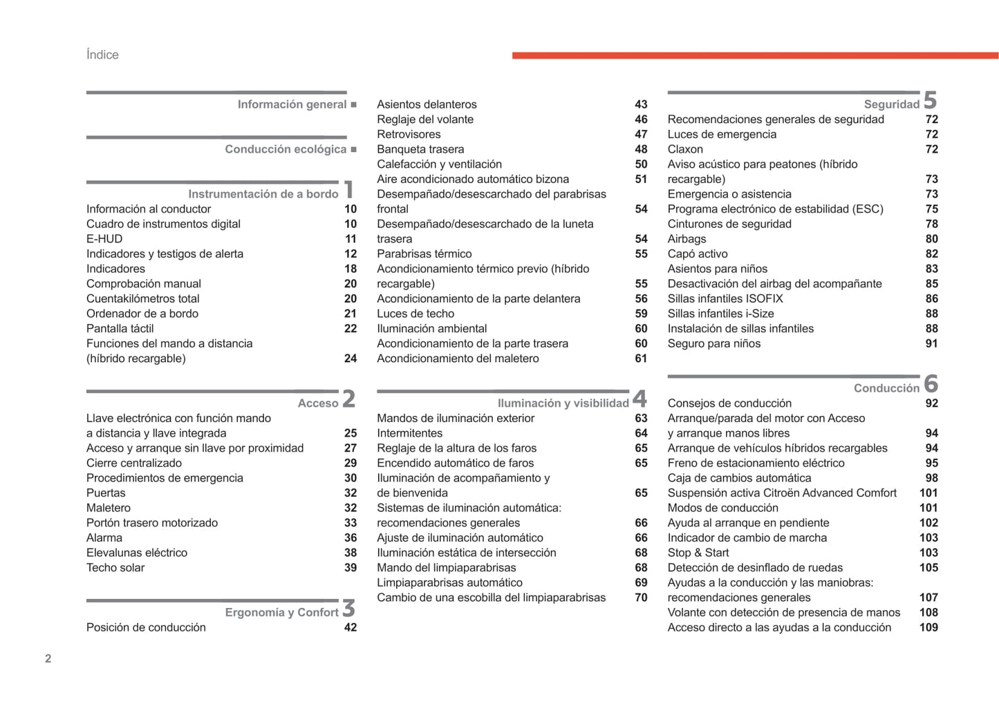 2022-2024 Citroën C5 X Bedienungsanleitung | Spanisch