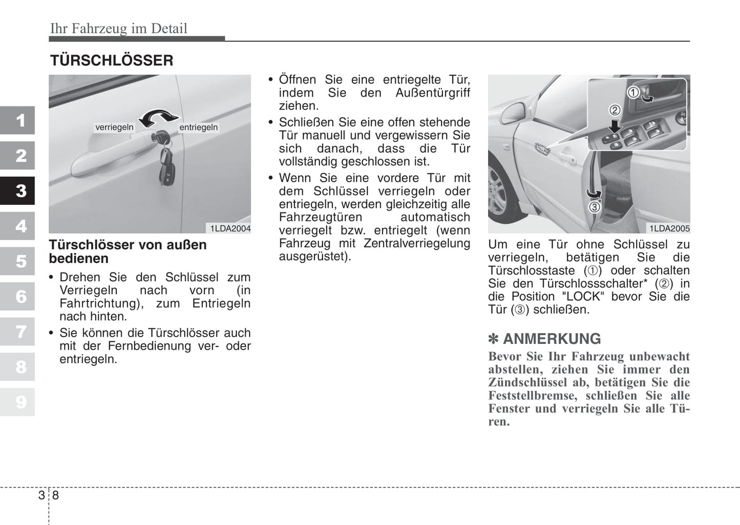2006-2007 Kia Cerato Bedienungsanleitung | Deutsch