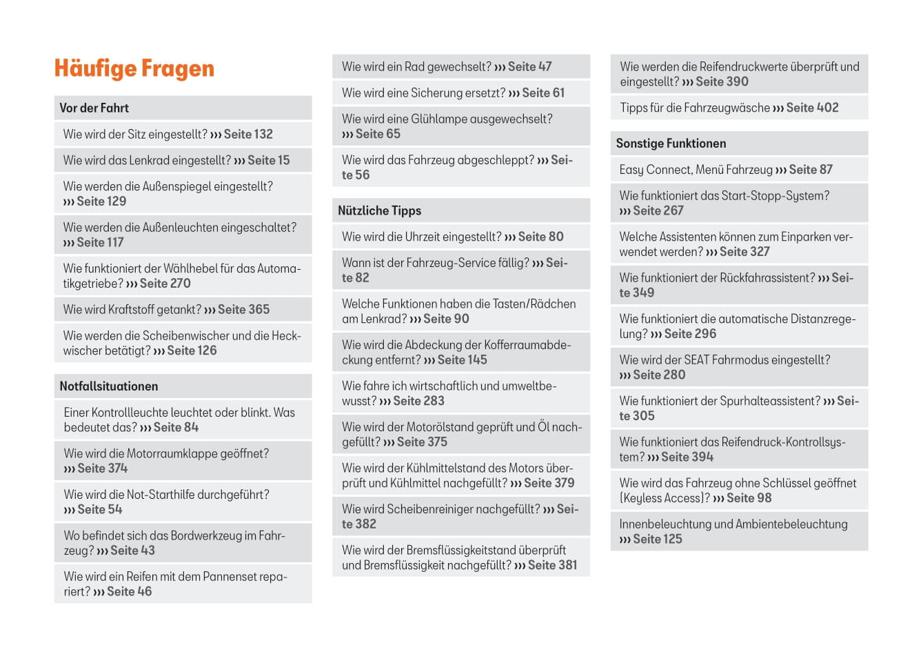 2020 Seat Tarraco Owner's Manual | German