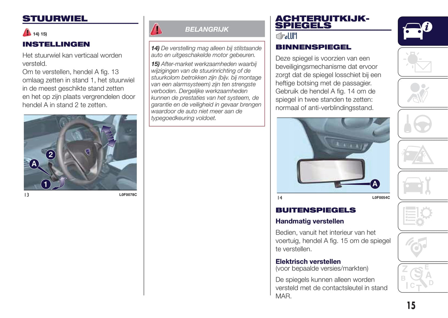 2015-2017 Lancia Ypsilon Owner's Manual | Dutch