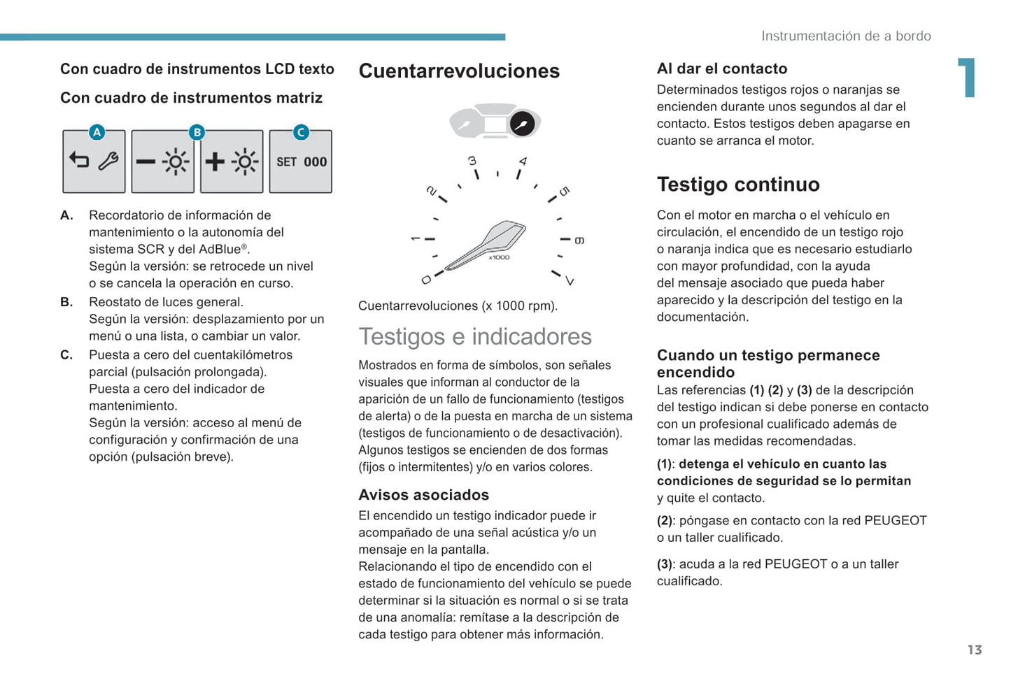 2018-2019 Peugeot Rifter/Partner Owner's Manual | Spanish