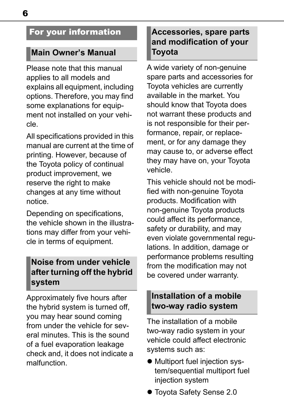 2019-2020 Toyota Corolla Owner's Manual | English