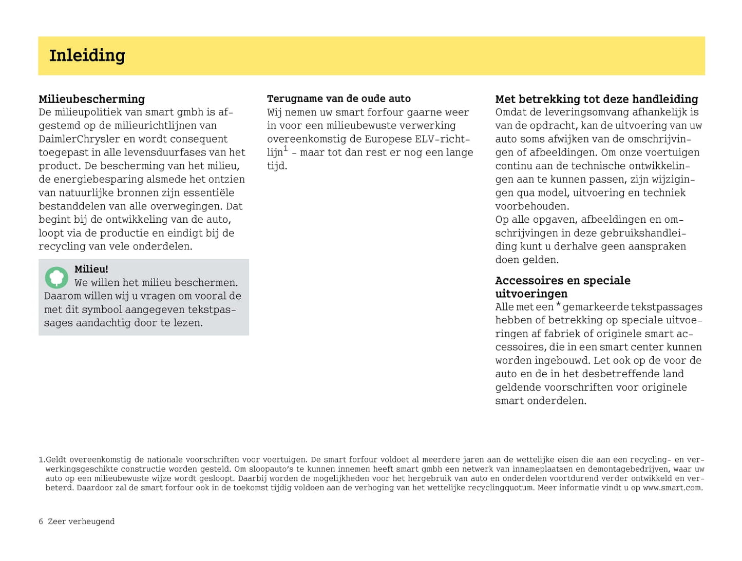 2003-2006 Smart Forfour Bedienungsanleitung | Niederländisch