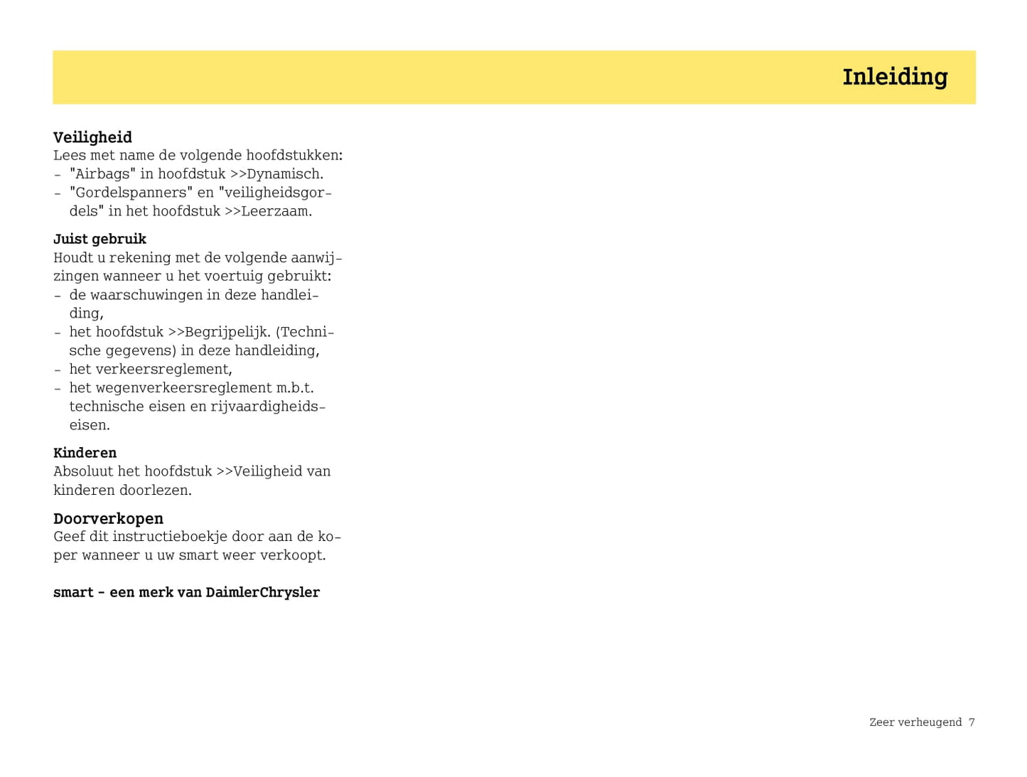 2003-2006 Smart Forfour Bedienungsanleitung | Niederländisch