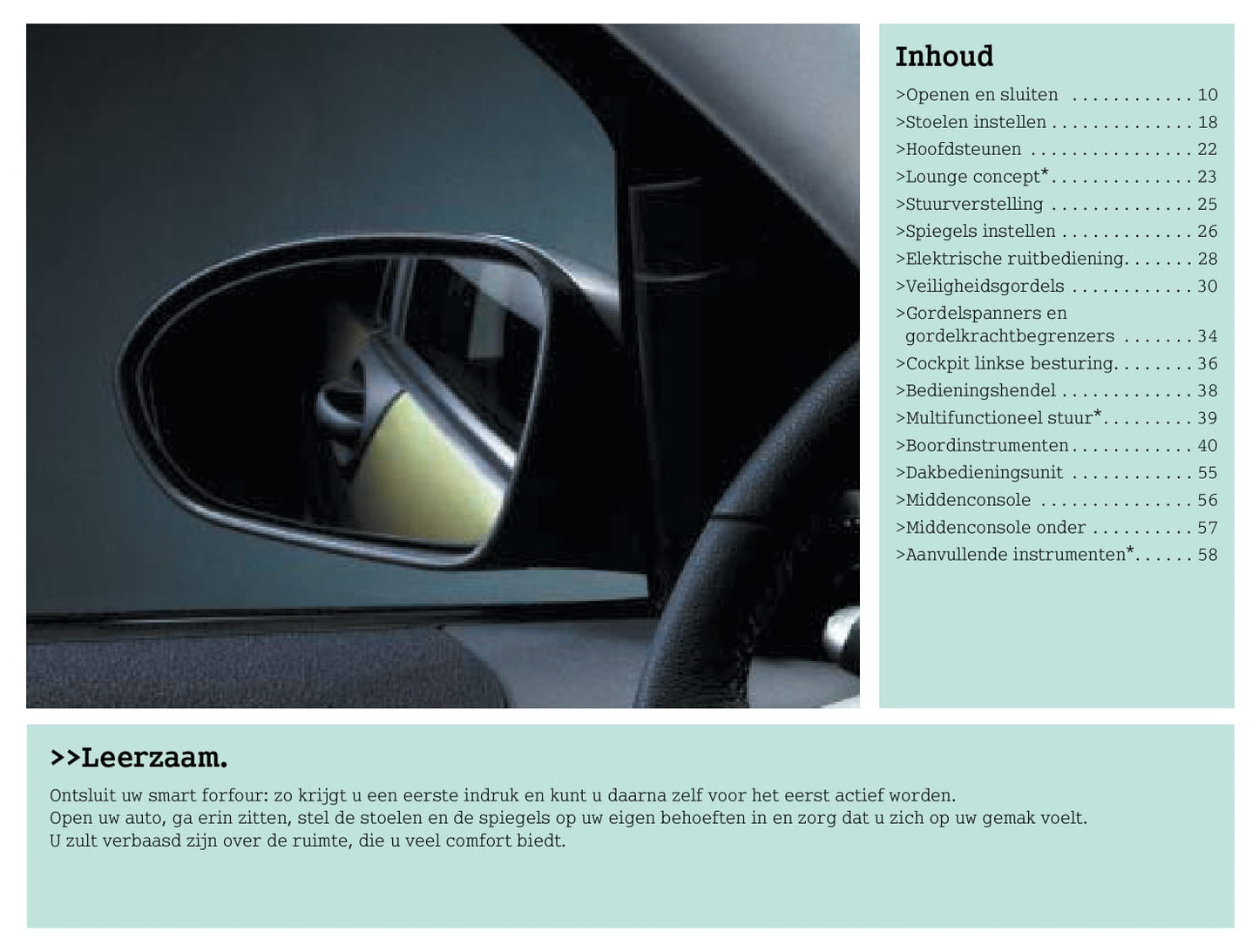 2003-2006 Smart Forfour Bedienungsanleitung | Niederländisch