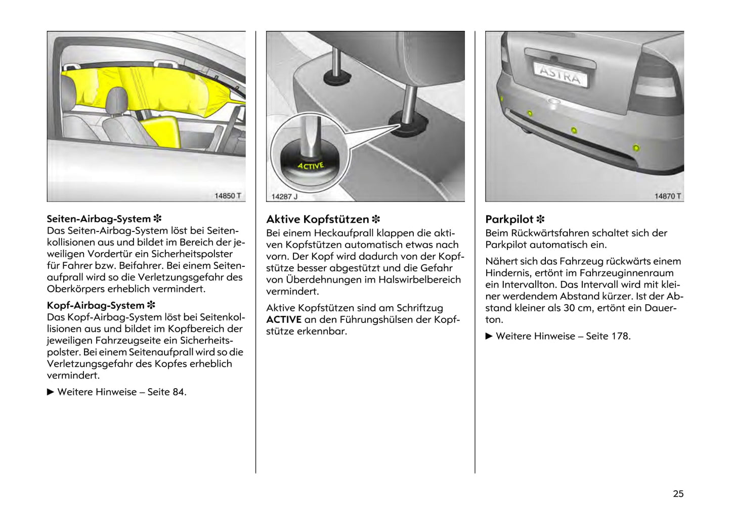 2000-2005 Opel Astra Owner's Manual | German