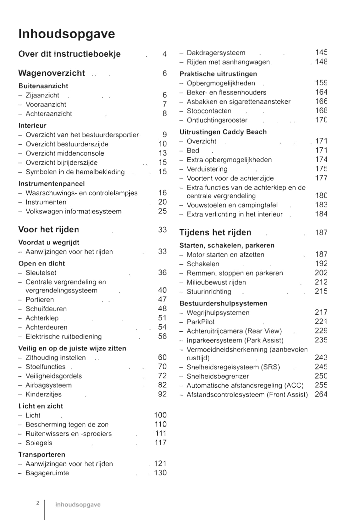 2015-2020 Volkswagen Caddy Bedienungsanleitung | Niederländisch