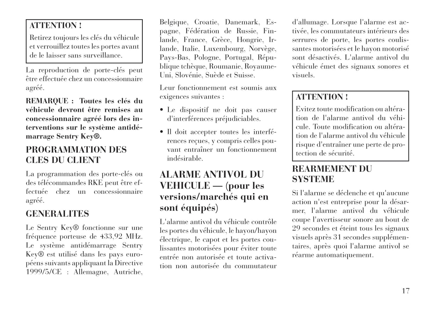 2011-2016 Lancia Voyager Owner's Manual | French