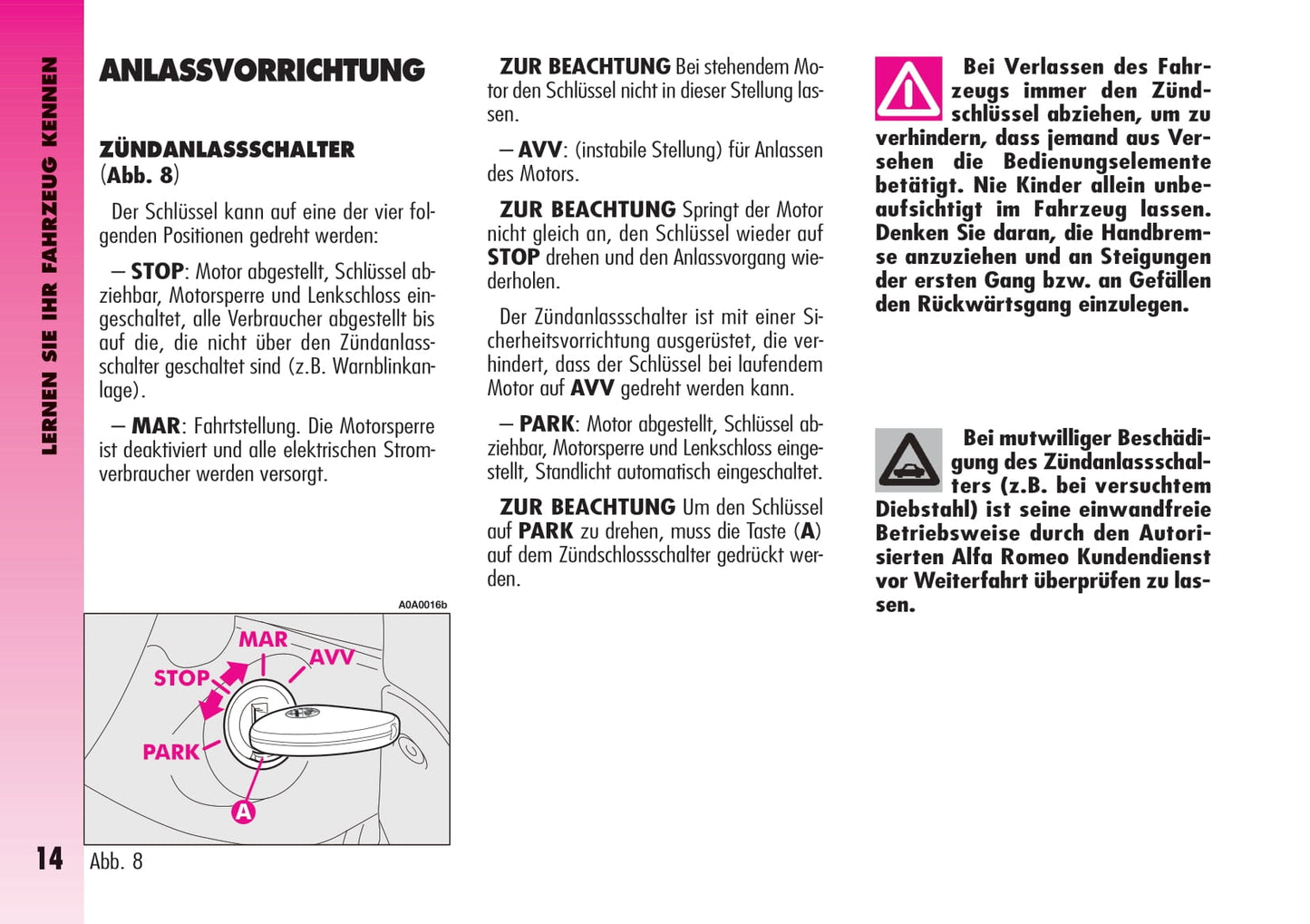 2004-2007 Alfa Romeo GT Bedienungsanleitung | Deutsch