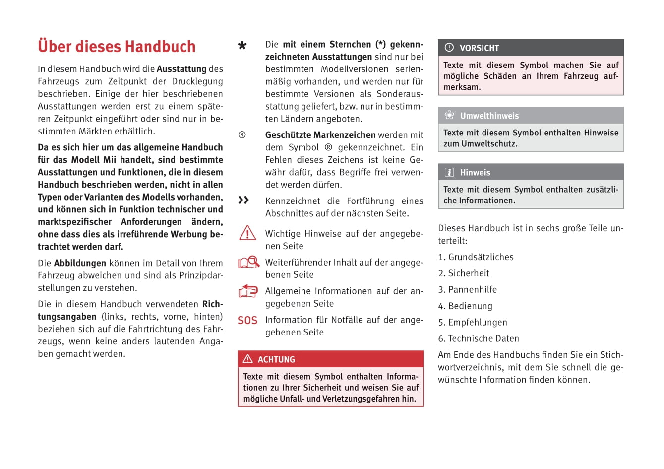 2012-2019 Seat Mii Bedienungsanleitung | Deutsch