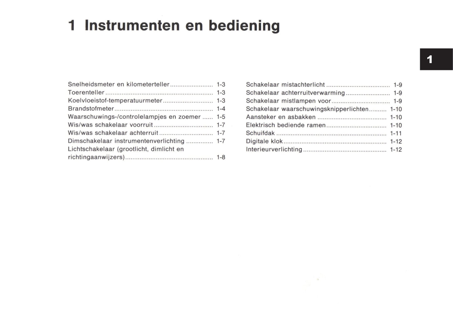 1992-1993 Nissan Micra Owner's Manual | Dutch