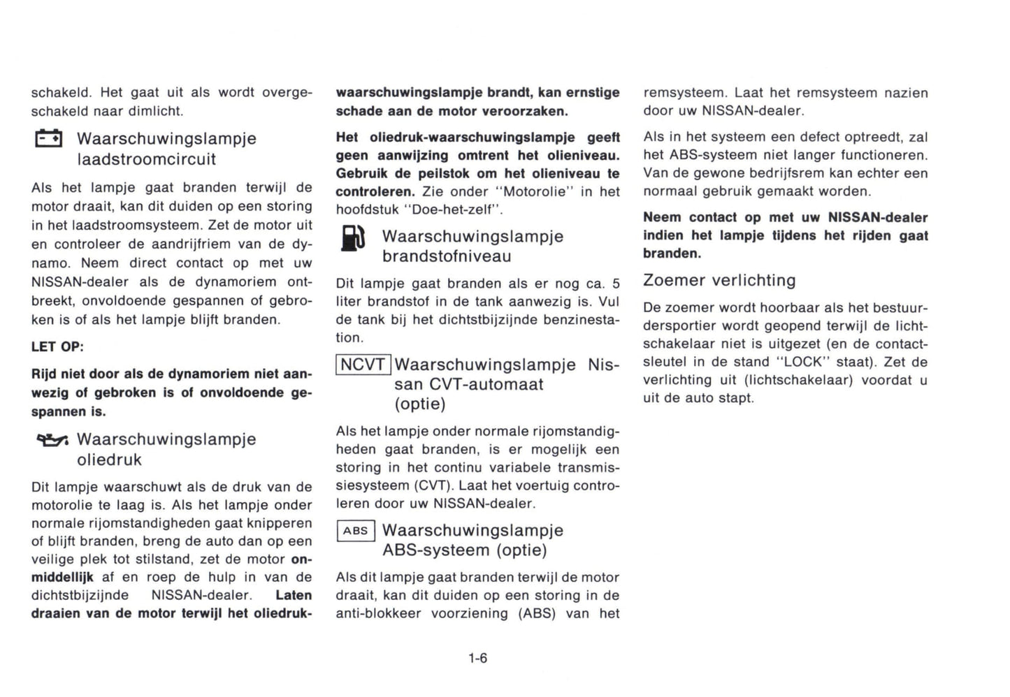 1992-1993 Nissan Micra Owner's Manual | Dutch