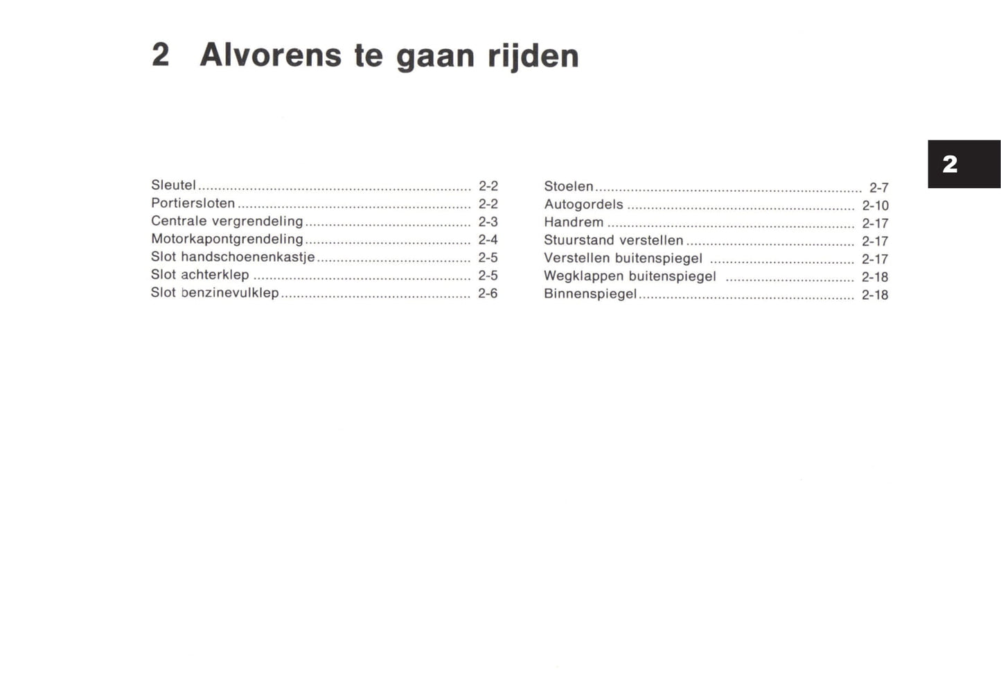 1992-1993 Nissan Micra Owner's Manual | Dutch