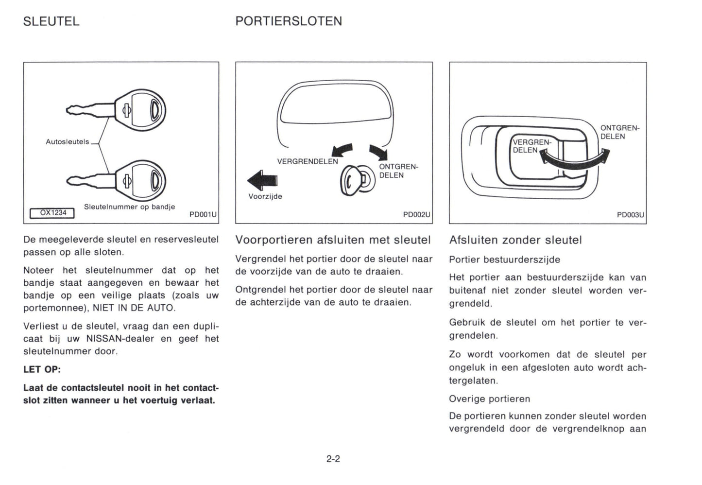 1992-1993 Nissan Micra Owner's Manual | Dutch