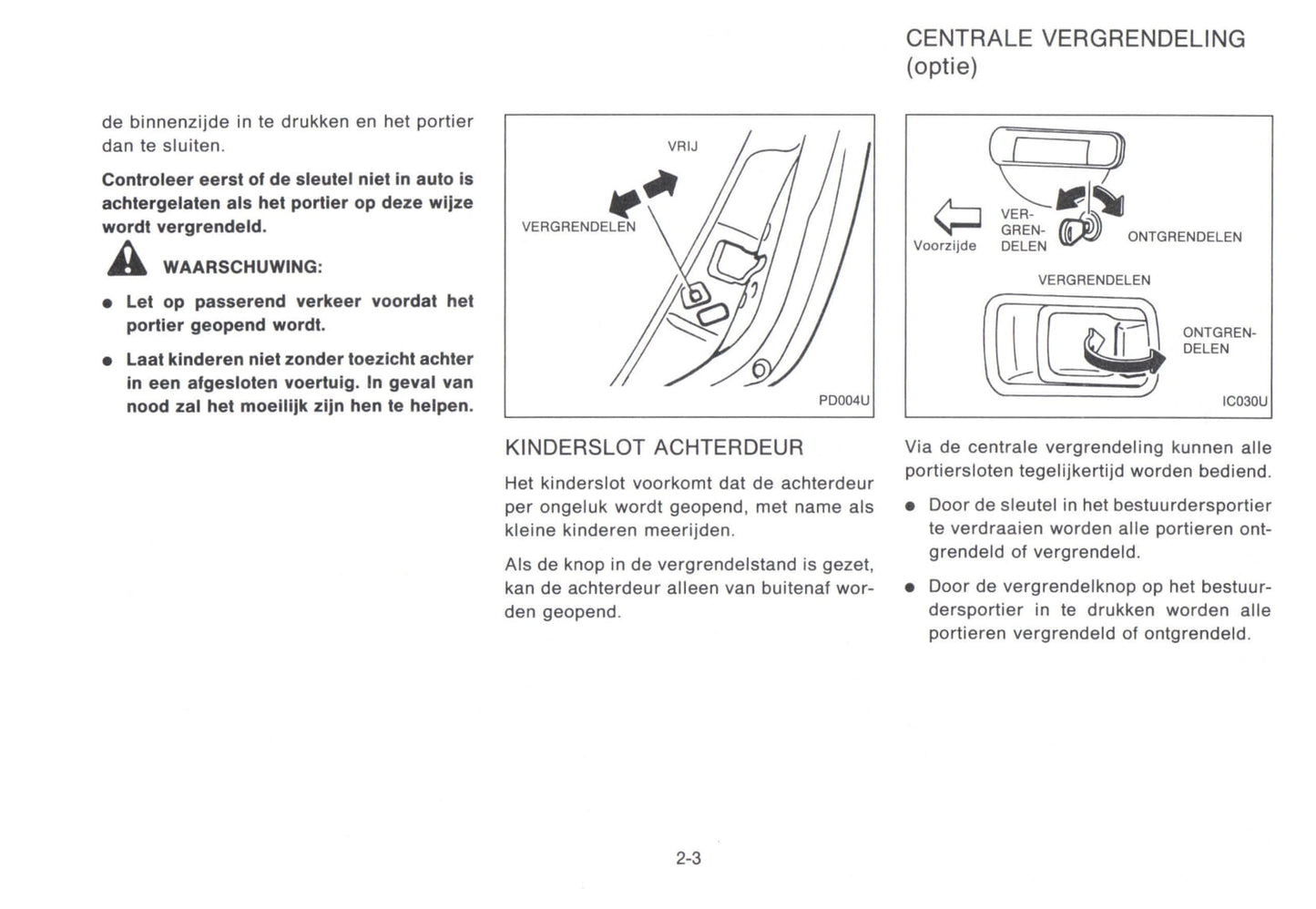 1992-1993 Nissan Micra Owner's Manual | Dutch