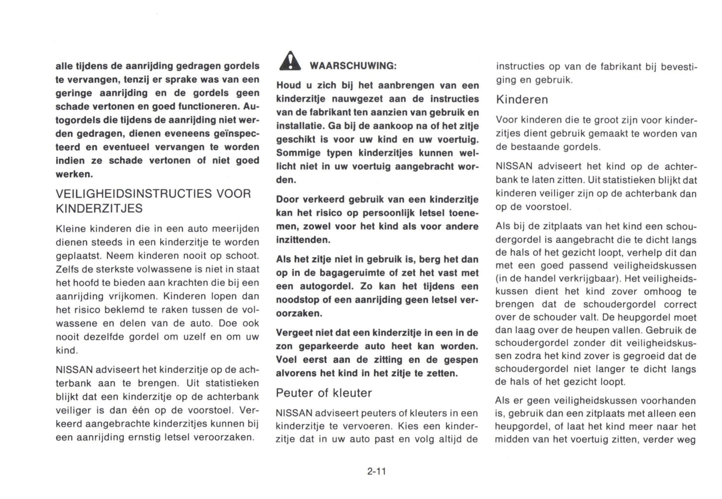 1992-1993 Nissan Micra Owner's Manual | Dutch