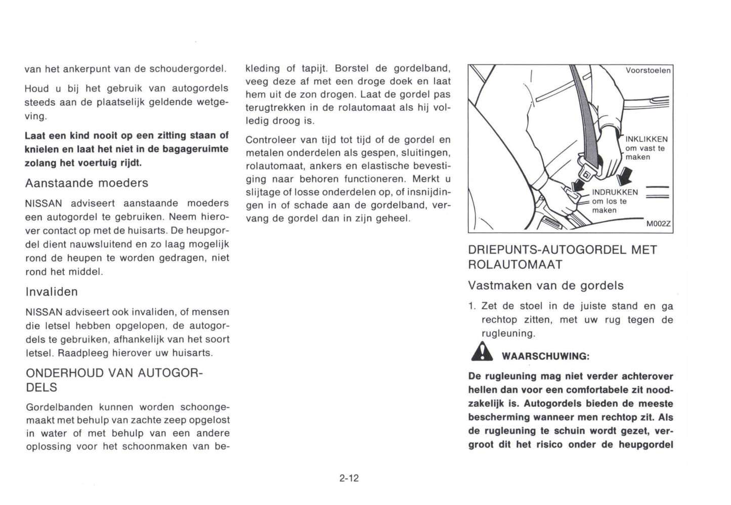 1992-1993 Nissan Micra Owner's Manual | Dutch