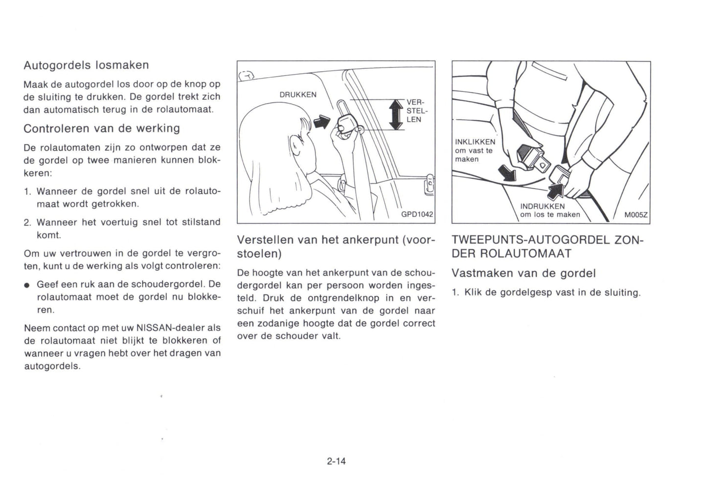 1992-1993 Nissan Micra Owner's Manual | Dutch