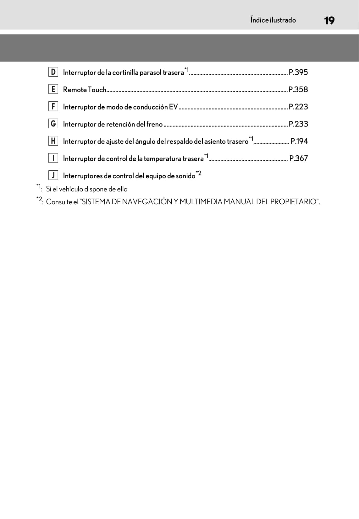 2018-2019 Lexus ES 300h Owner's Manual | Spanish