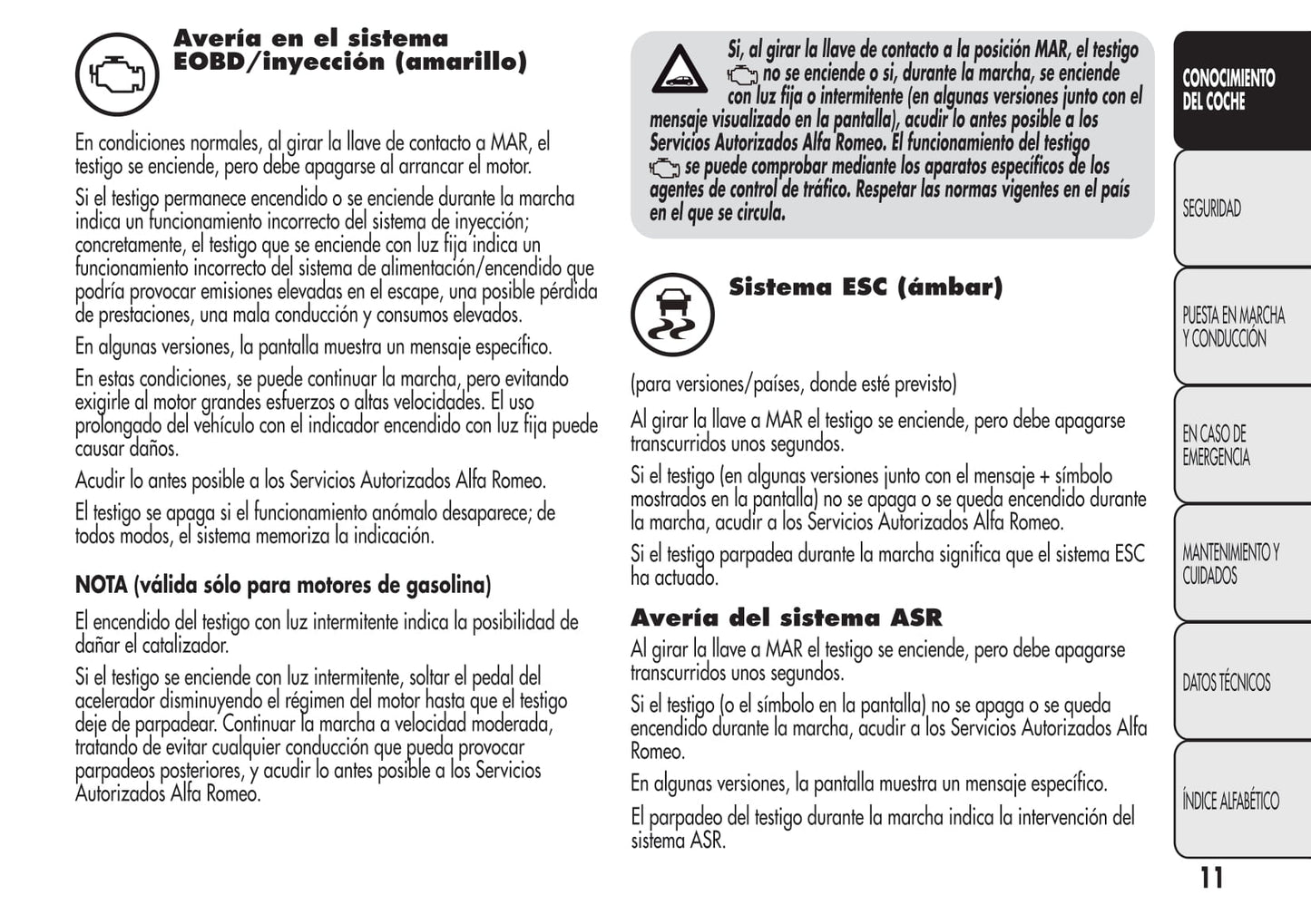 2008-2014 Alfa Romeo MiTo Bedienungsanleitung | Spanisch