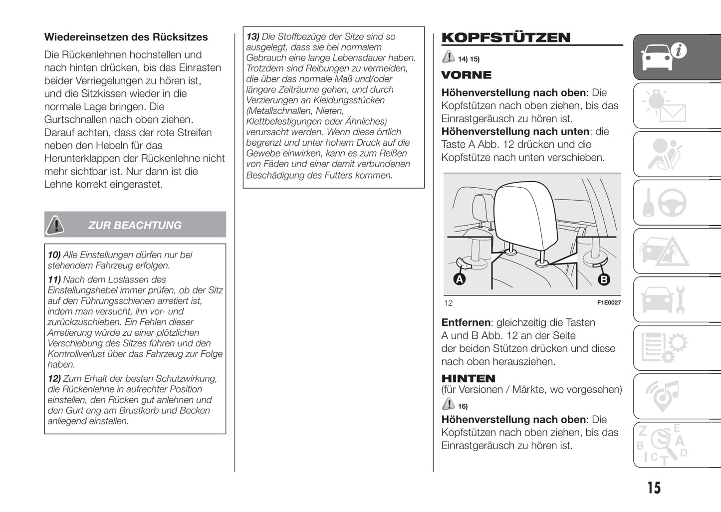 2016-2017 Fiat Punto Bedienungsanleitung | Deutsch