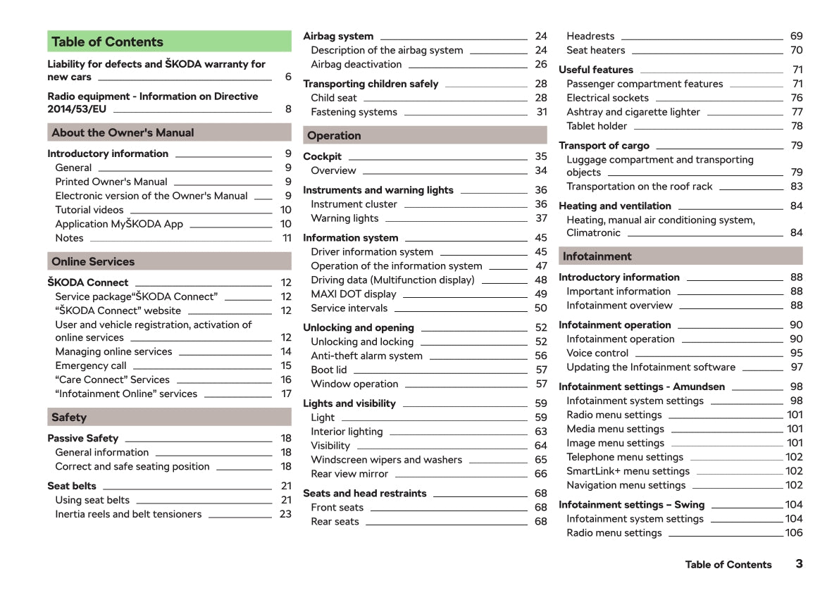 2018-2019 Skoda Rapid Owner's Manual | English