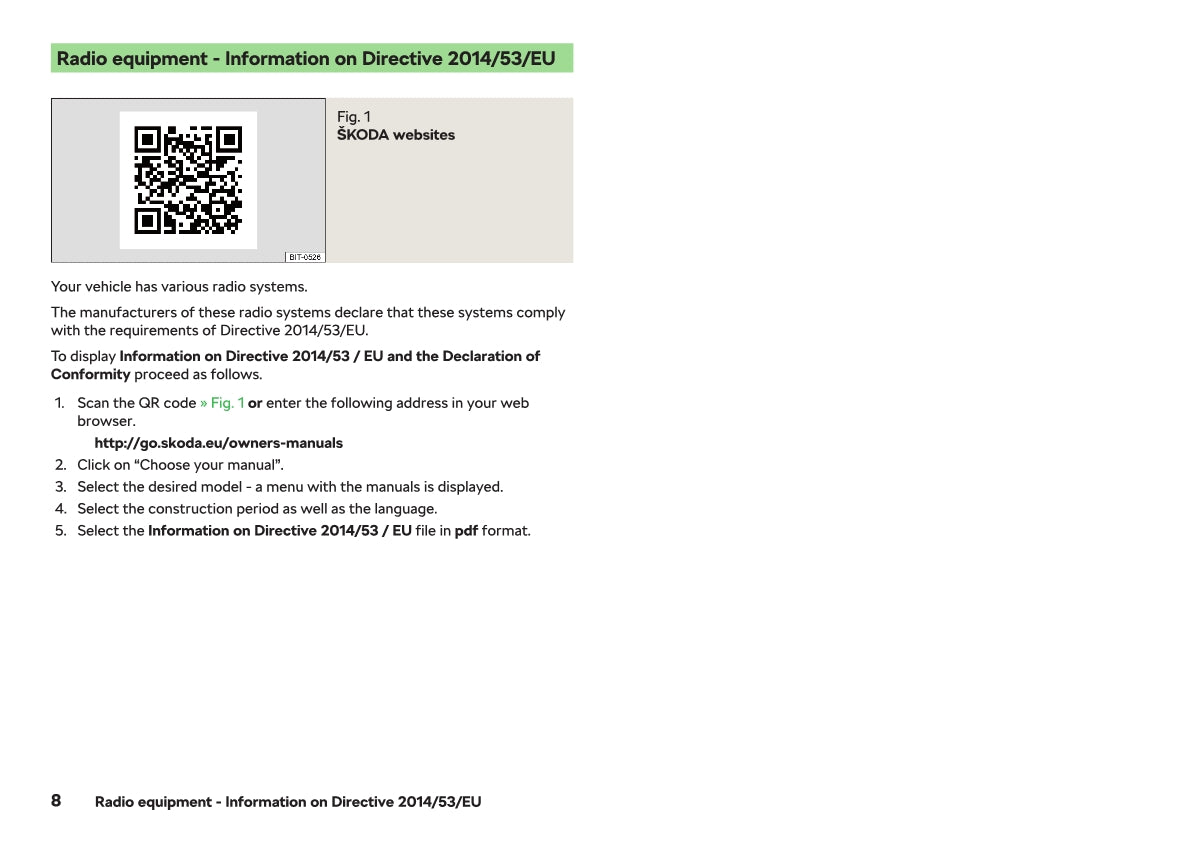 2018-2019 Skoda Rapid Owner's Manual | English
