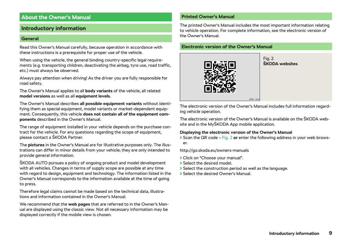 2018-2019 Skoda Rapid Owner's Manual | English